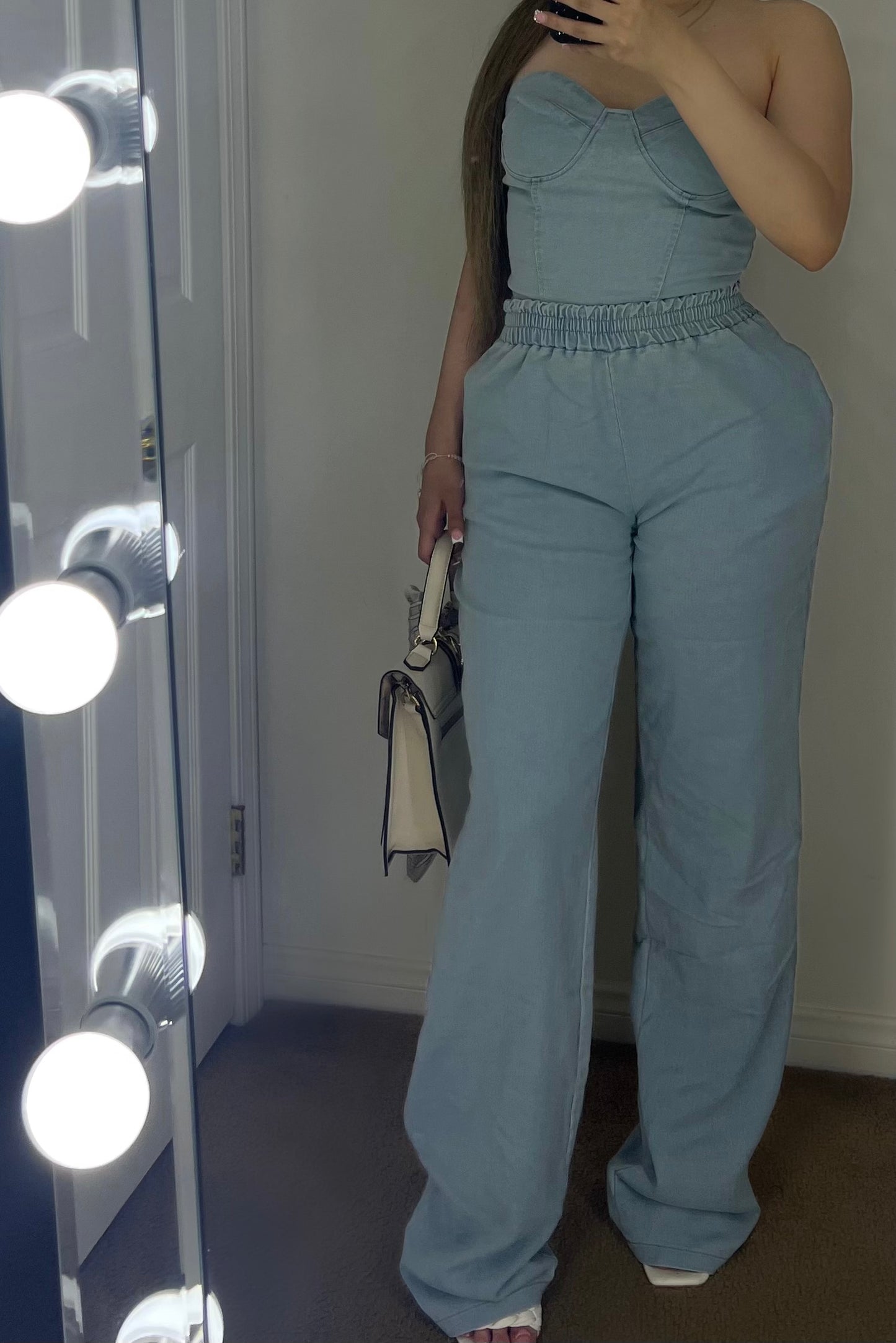 Light denim 2 piece set